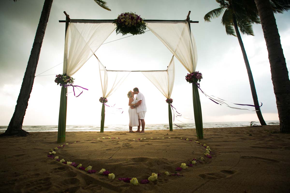 Justine and Adam Khao Lak beach renewal wedding photography