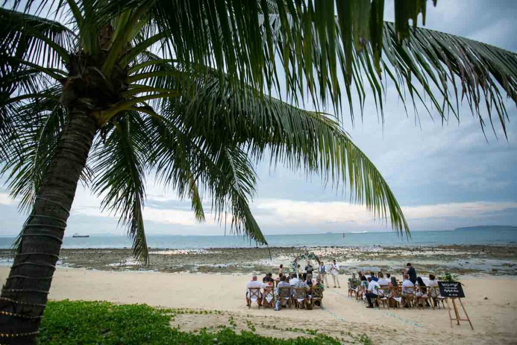 Photography of Hayley and Jamie at Phuket beach wedding at Cape Panwa beach resort.