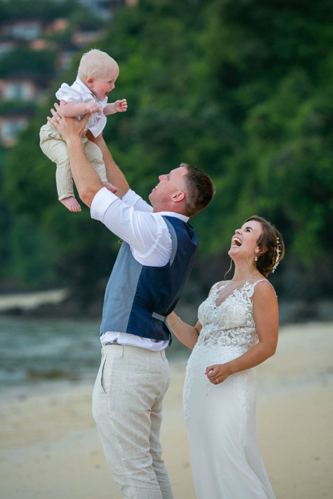 Photography of Hayley and Jamie at Phuket beach wedding at Cape Panwa beach resort.