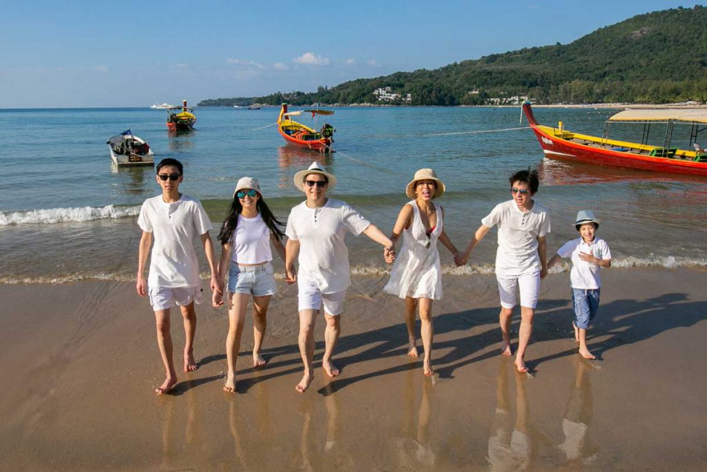 Group photo in Thailand at Kamala beach.