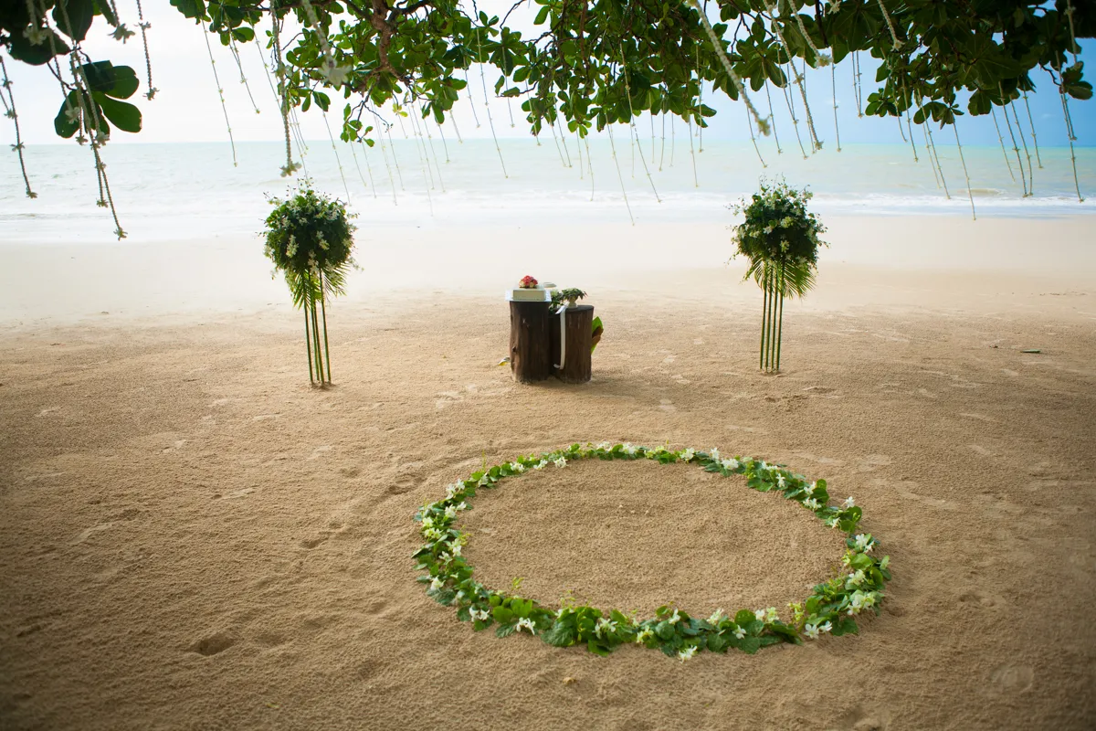 Flower decoration on Khao Lak beach
